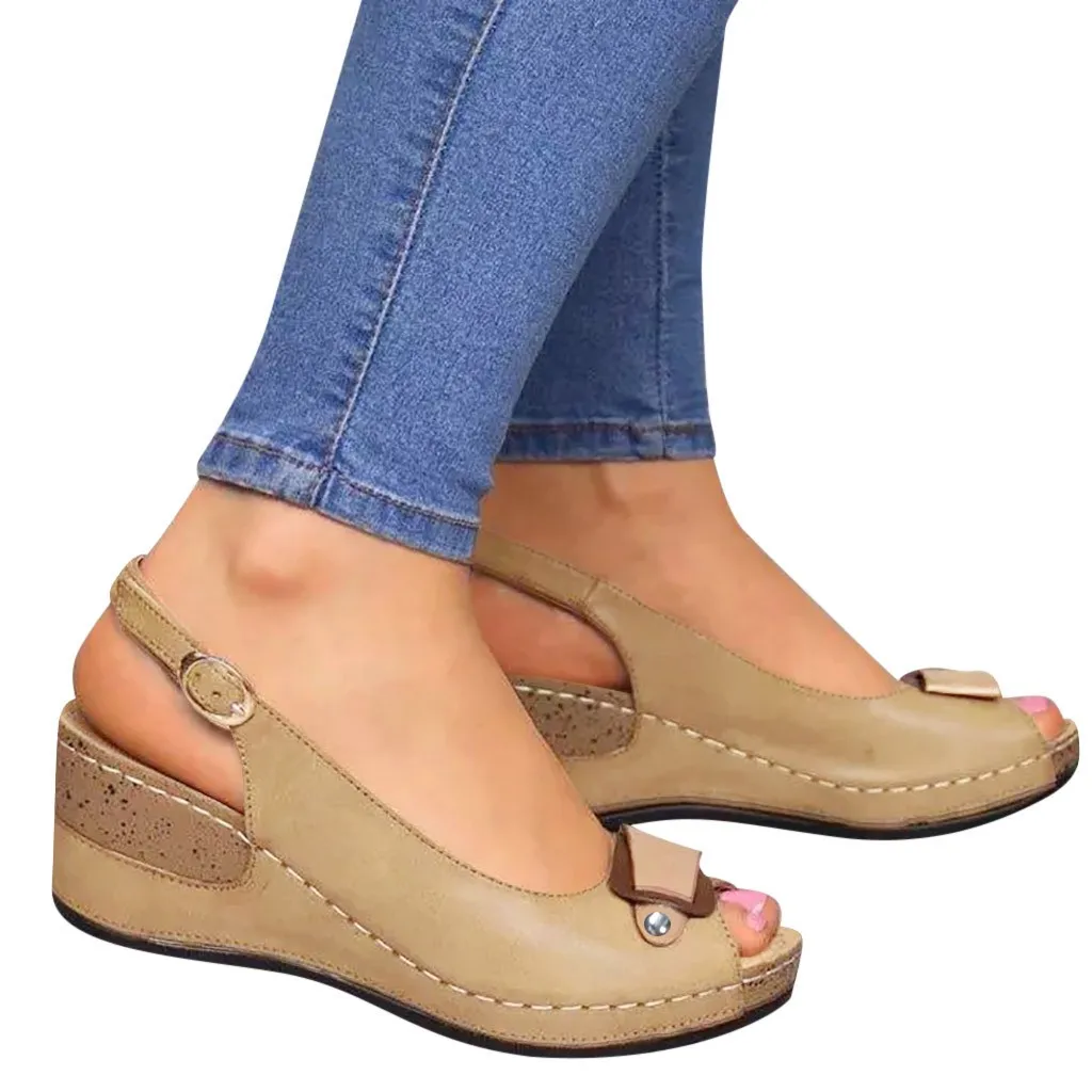 В старинном стиле Удобная женская Повседневная босоножки женские туфли на