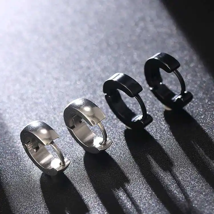 Антиаллергические серьги панк стиль из нержавеющей стали модные мужские и