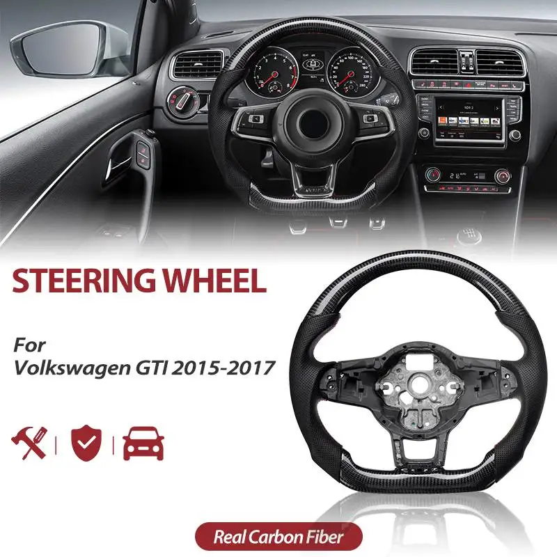 preço Para Polo/golf Gti Volante De Fibra De Carbono Reequipamento Automático Volante De Corrida Para Volkswagen/vw Gti 2015-2017 Acessório Do Carro