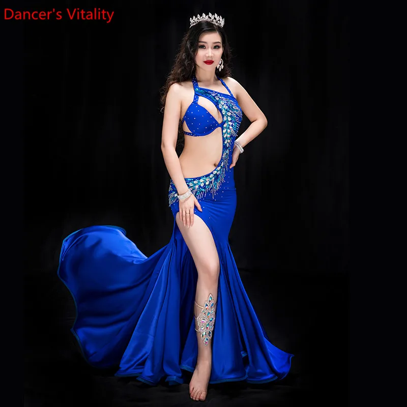 Новое выступление Belly Dance Элегантное платье с бриллиантами Девушка Платья Танцы