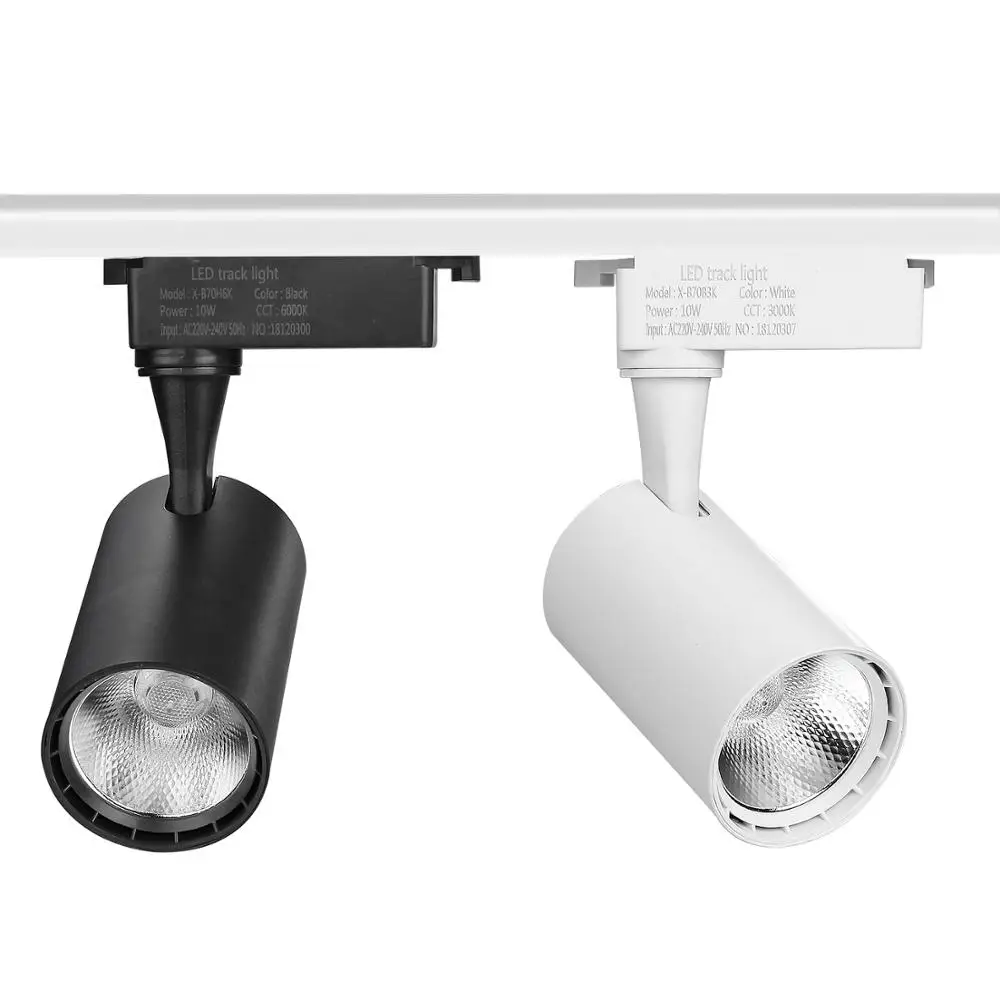 NEW LED COB Track Rail Light 10W 20W AC220V Spotlight Adjustable Lighting lamp for Mall Exhibition Office black/white | Лампы и