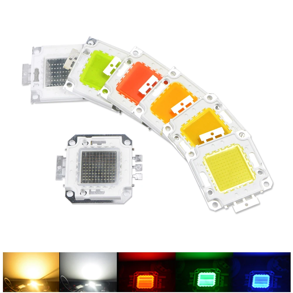 10W 20W 50W 100W LED Lamp beads COB Integrated led chip White/warm white/ RGB DIY chip Bulb For Floodlight flashlight Spotlight