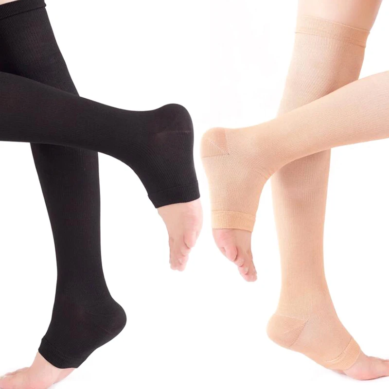 Open Toe Knee-High Medical Wrap Shaping Varicose Veins Stocking Compression Brace compression stockings for women Men 18-21mm