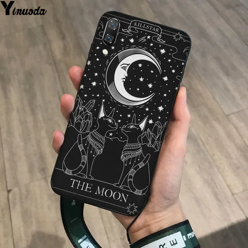 Yinuoda Magic Moon Tarot Soft Black Phone Case for Huawei P20Lite P10 Plus Mate10Lite Mate20 P20 Pro Honor10 View10 | Мобильные