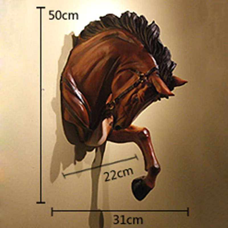 

AMERICAN CREATIVE RESIN WAR HORSE HEAD STATUE WALL DECOR CRAFTS ANIMAL HEAD WALL DECORATION LIVING ROOM BAR FIGURINES HOME DECOR