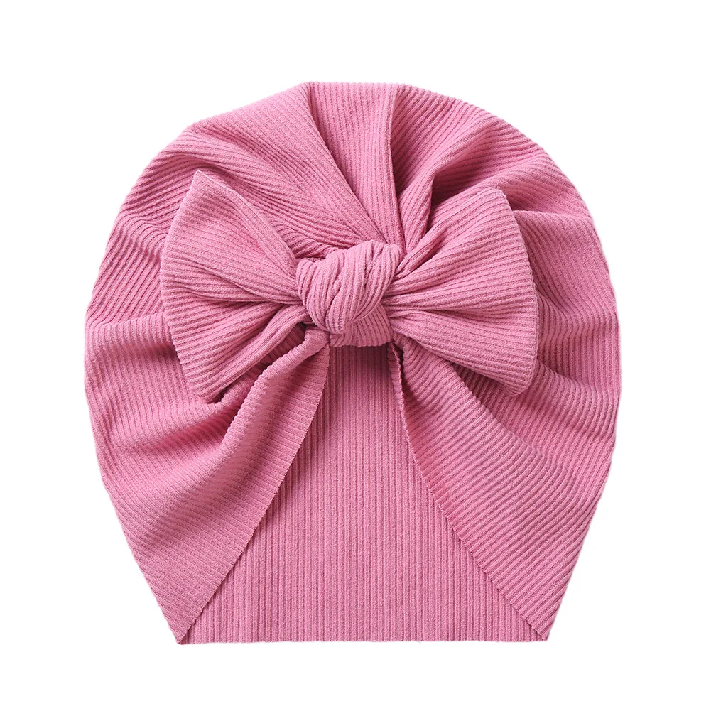 Turbante acanalado liso para beb&eacute;, sombrero reci&eacute;n nacido, diadema para ni&ntilde;o y ni&ntilde;a, regalo de cumplea&ntilde;os infantil, accesorios para el cabello con lazo de moda, 8 Uds. Por lote-3