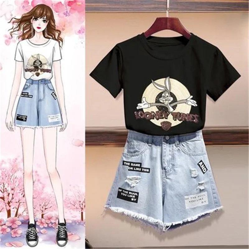 Женский офисный комплект из 2 предметов летняя футболка с коротким рукавом и