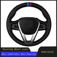 car steering wheel cover braid genuine leather for bmw g30 530i 540i 520d 530e 2016 2018 g32 gt 630i 630d g01 x3