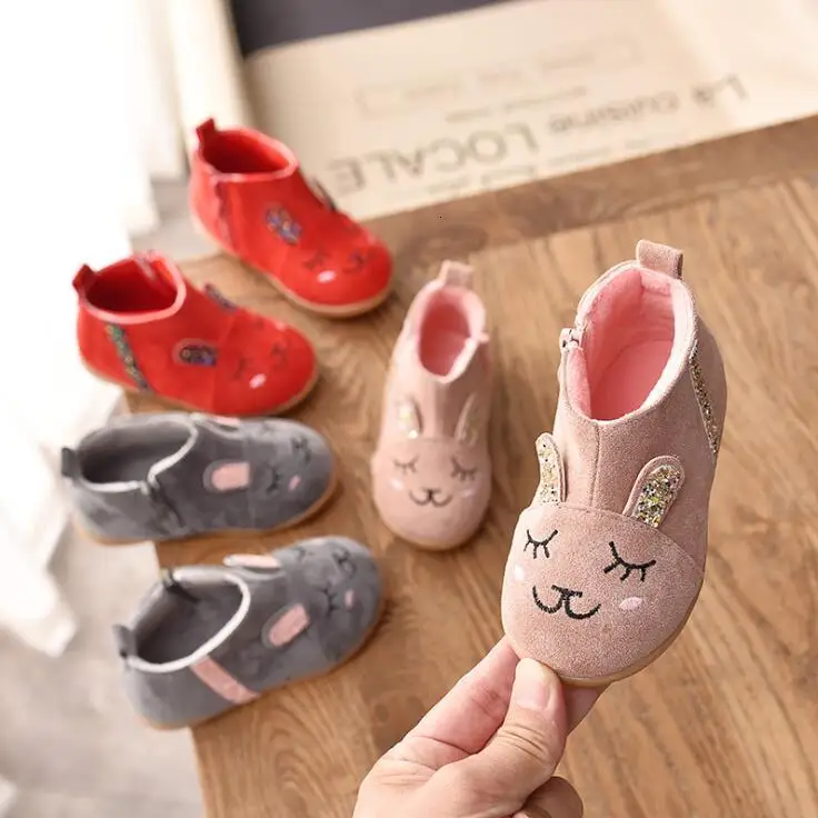 Размер 21 30 детские сапоги для маленьких девочек короткие плюшевые зимние