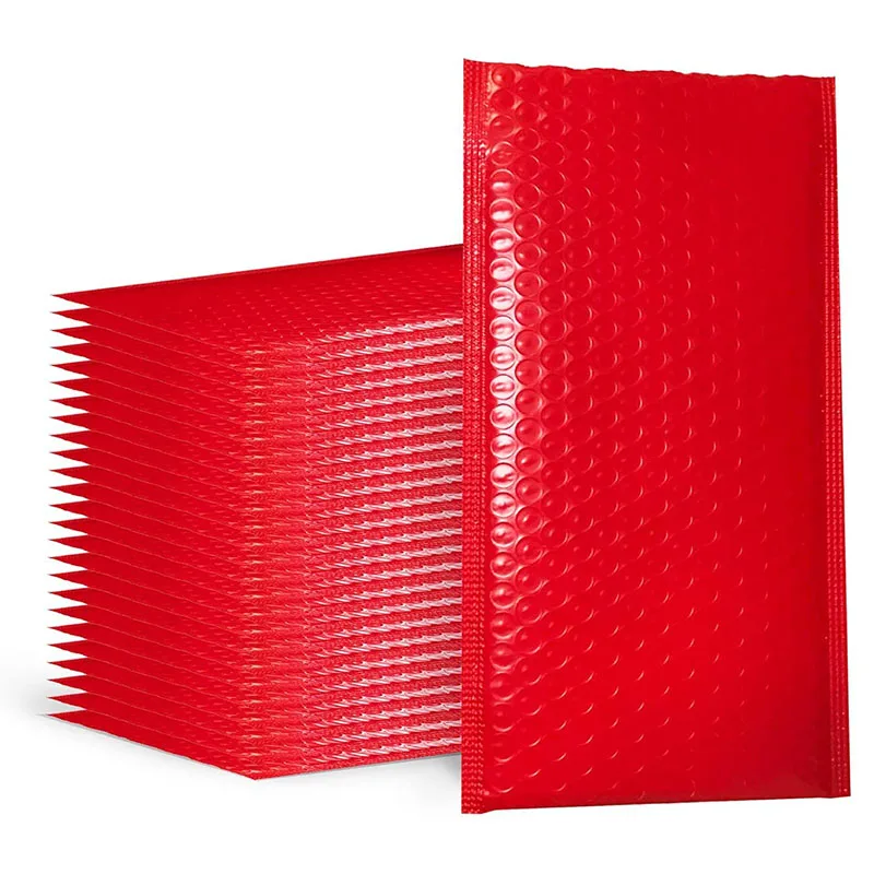 

50PCS Bubble Envelope Lined Envelope Pearl Film Gift Envelope Book and Magazine Lined Envelope Self-Styl Red Pink Mailer packag