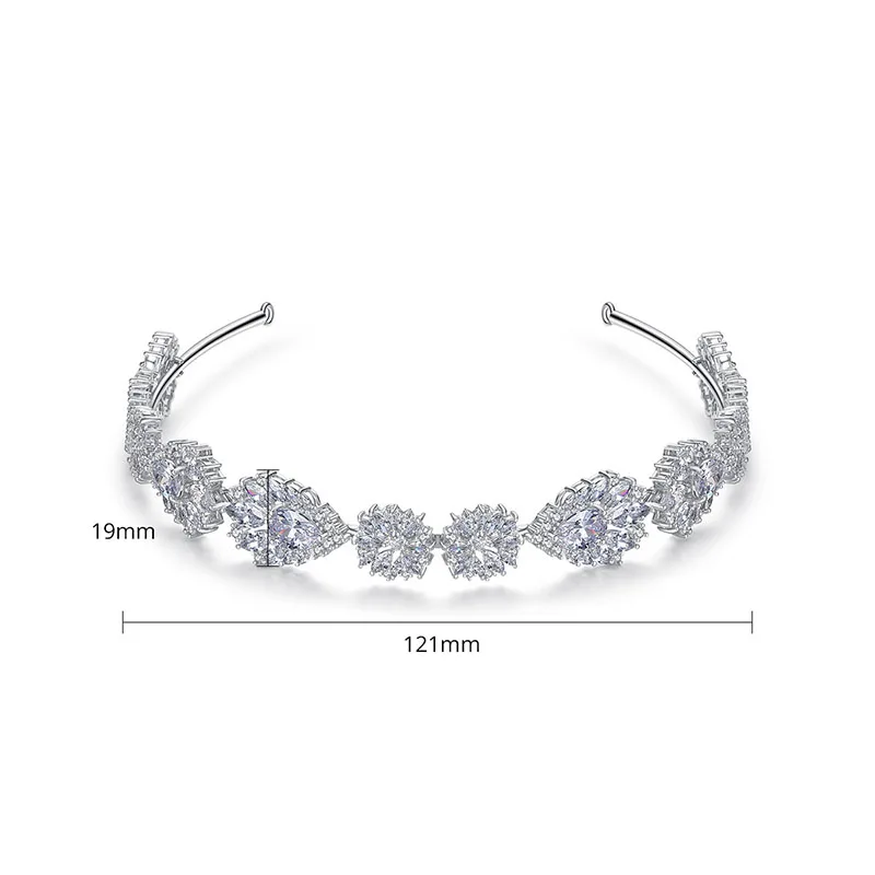 SLBRIDAL медная свадебная тиара с кубическим цирконием головная повязка королева