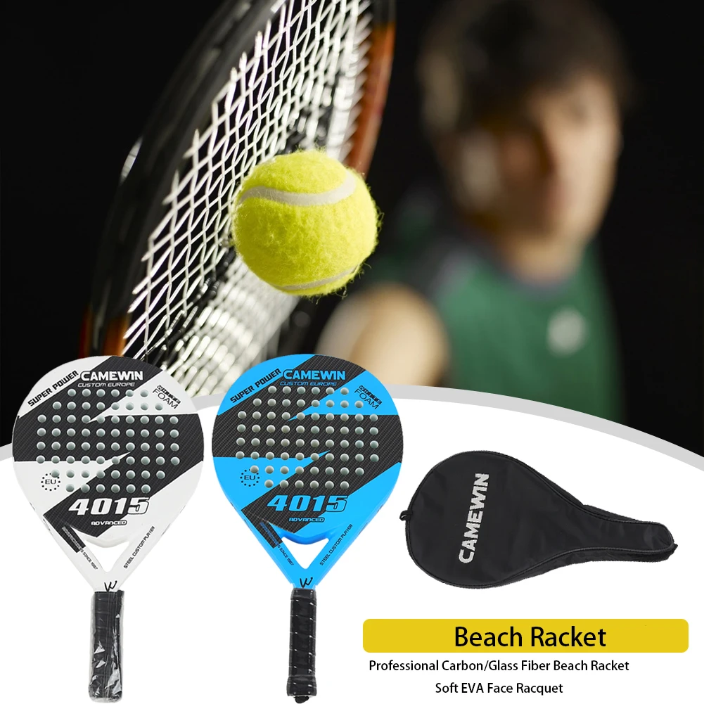 

Professional Carbon/Glass Fiber Beach Tennis Racket Soft EVA Face Racquet Outdoor Sports Interactive Game Accessories for Adult
