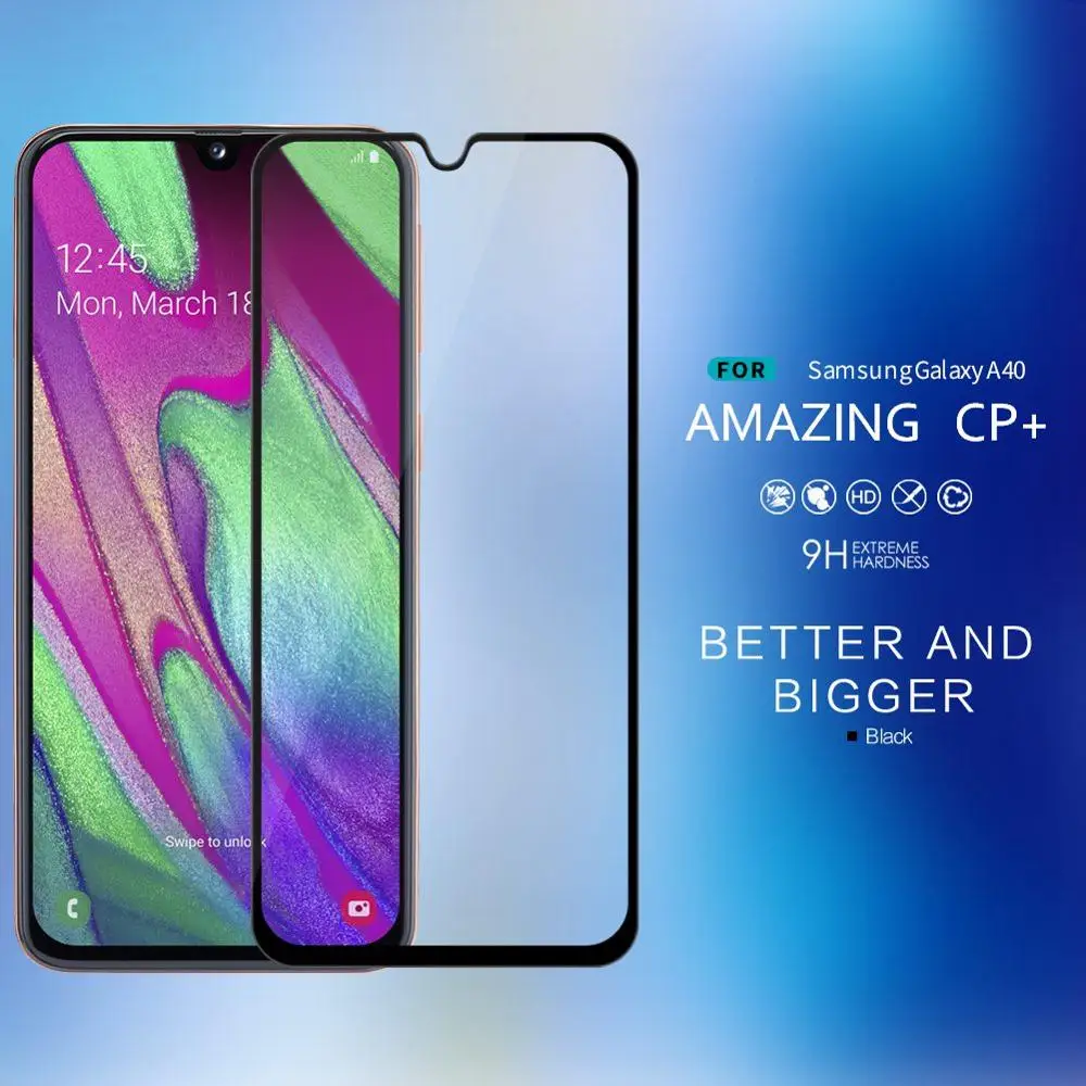 Полностью покрытие стекло протектор экрана для Samsung A40 оригинальное закаленное