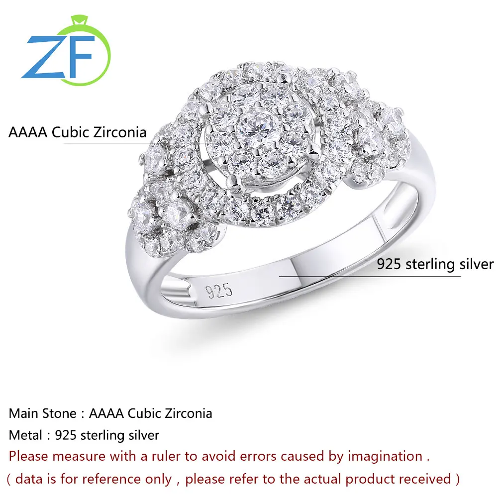 

GZ ZONGFA Wholesale Fashion Women 4A Cubic Zirconia Jewelry ring silver 925 rings engagement Wedding jewelry