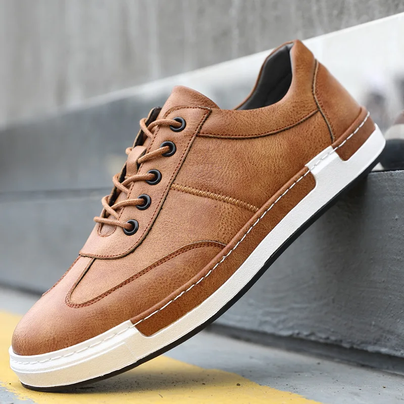 

Gentlemans Luxury Leather Shoes Men Sneakers Men Trainers Lace-up Flat Driving Shoes Casual Big Size 38-48