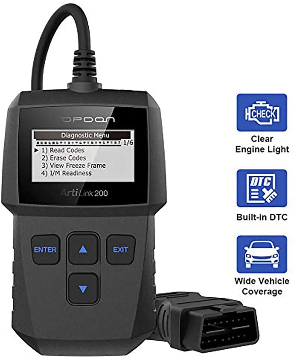 TOPDON AL200 полный OBD2 сканер OBDII считыватель кодов автомобиля диагностический