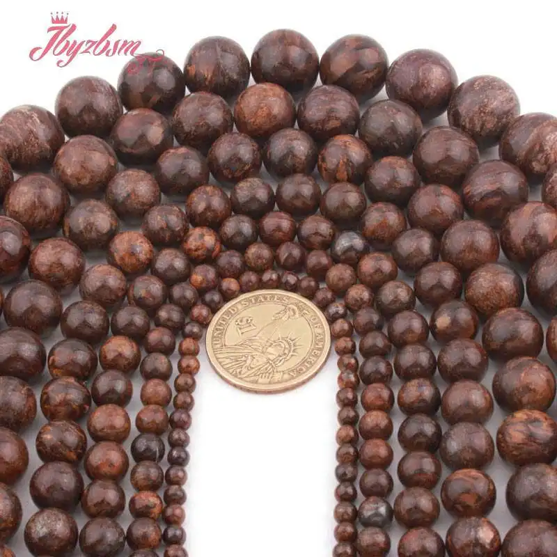 Круглые Бусины Из бронзита Гладкие бусины из натурального камня 8 10 12 мм для