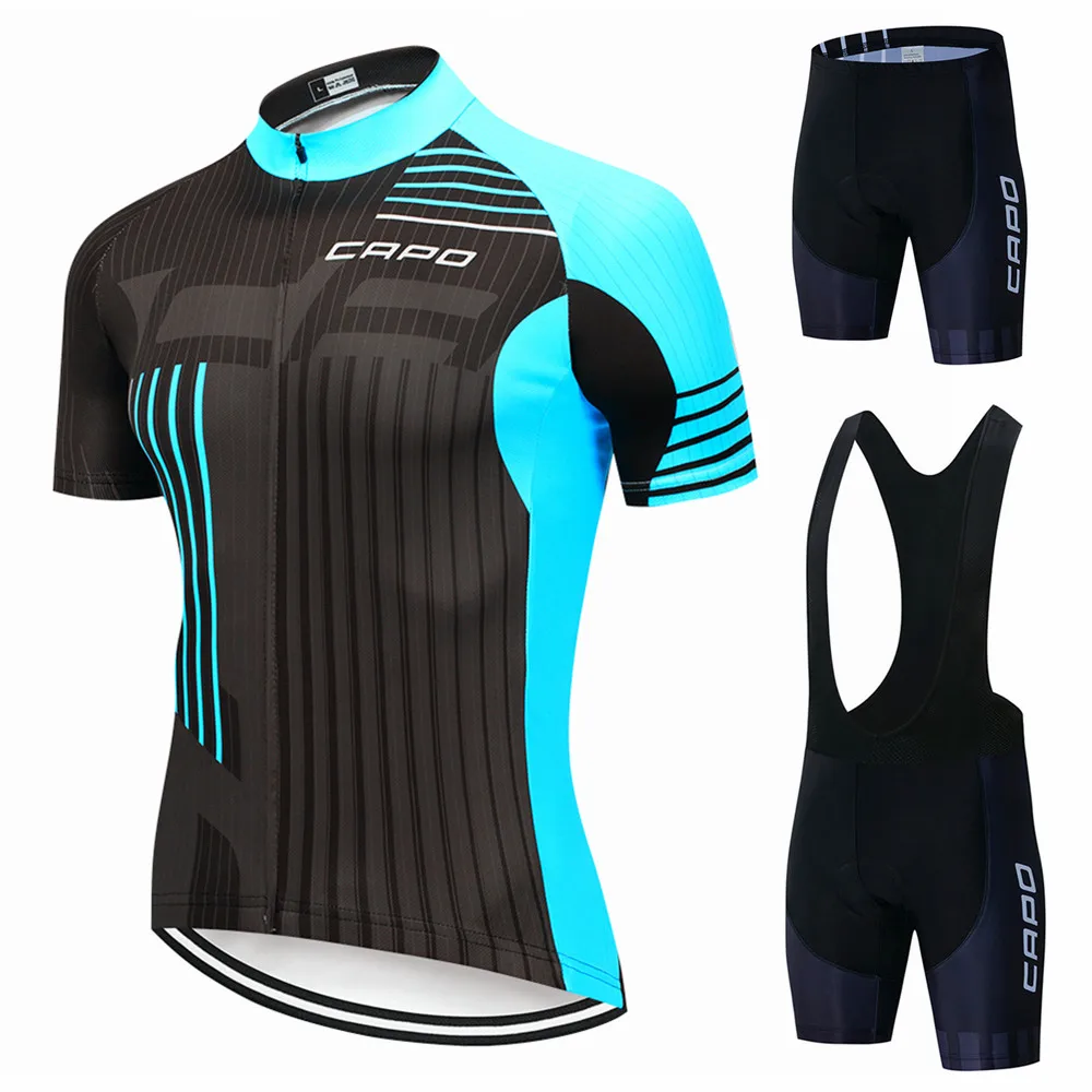 

2021 Pro Team CAPO Cycling Jersey 19D Bib Set Bike Clothing Ropa Ciclism Bicycle Wear Clothes Mens Short Maillot Culotte