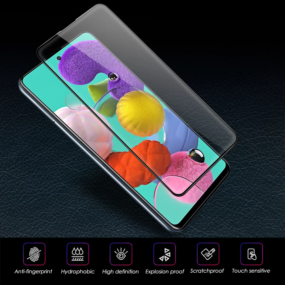 10PCSProtective Glass on the For Samsung Galaxy A51 A21S Screen Protector Glass Film For Samsung Galaxy M11 M21 M31