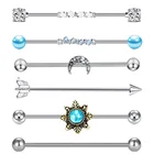 Хирургическая Сталь 14 калибра промышленной защитной штангой (38 мм, с оборками, с длинным бар ушной хрящ серьги спирали, бижутерия для пирсинга, 469 шт набор