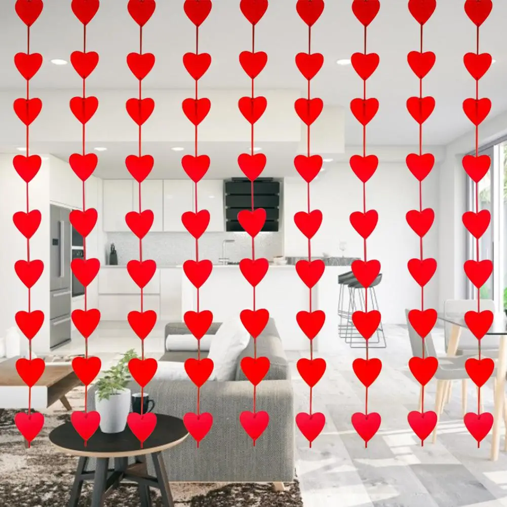 16 сердец с веревкой DIY Нетканая простыня двери Шторы товары для романтической