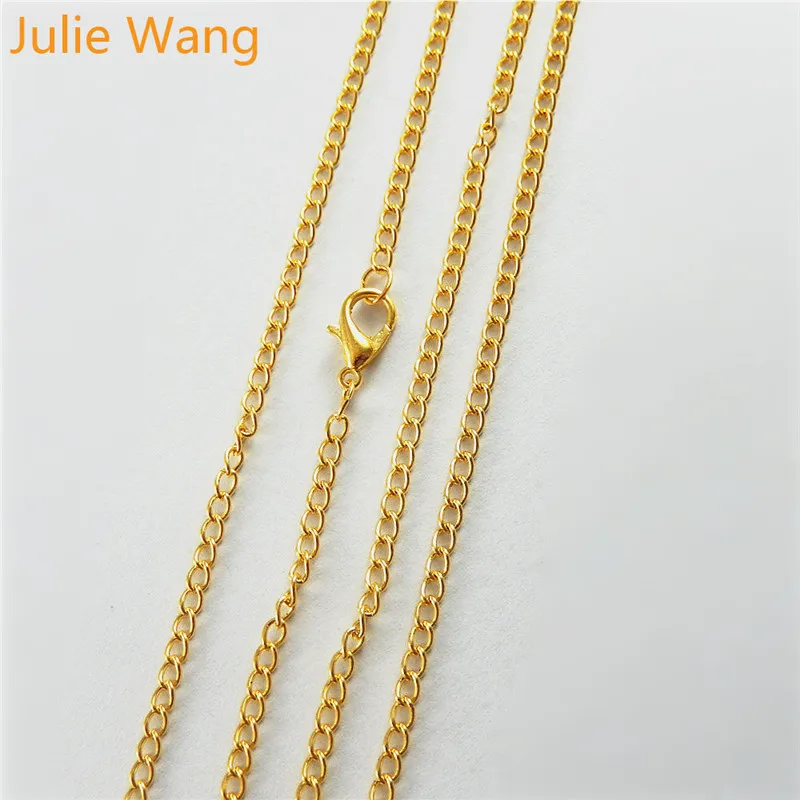 Джули Wang 1 шт 2 мм 45 см/60 см/80 см Железный Подвеска для цепочки с бусинами звено цепи