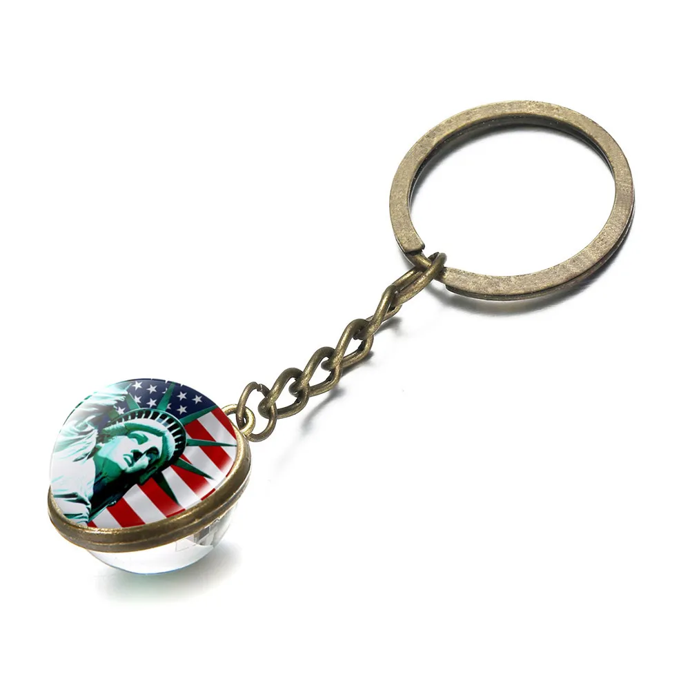 SONGDA New Fashion Statue Of Liberty York Pendants Keychain Double Sided Art Photo Glass Cabochon For Women Jewelry | Украшения и