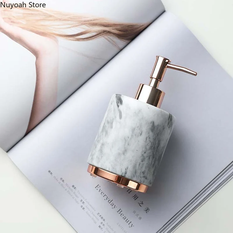 Bathroom Supplies Natural Marble Mouthwash Cup Soap Tray Lotion Bottle Cotton Swab Box Luxury Decoration Accessories | Дом и сад