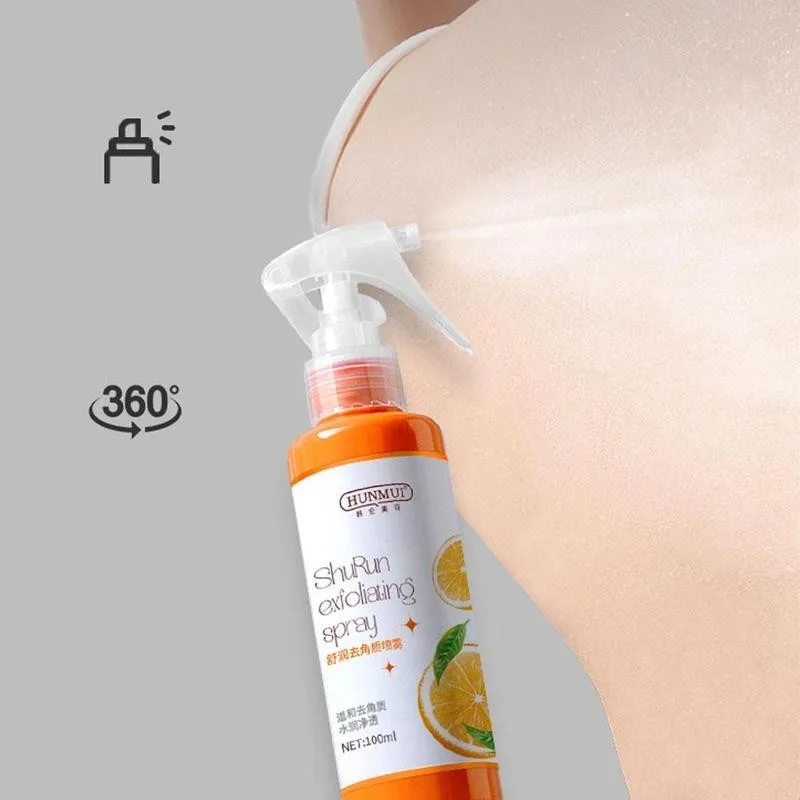Скраб для тела Japan Cosmetics Body Peeling Spray с натуральным экстрактом апельсина, маской для отшелушивания мертвых клеток и инструментом для отбеливания кожи стоп и ухода за ними.