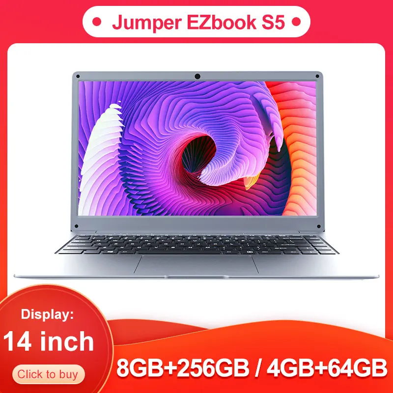 

Jumper EZbook S5 Notebook 14.0'' 8GB/4GB RAM 256GB/64GB ROM Intel Quad Core Z8350/E3950 1920*1080 FHD Laptop Portable Notebook
