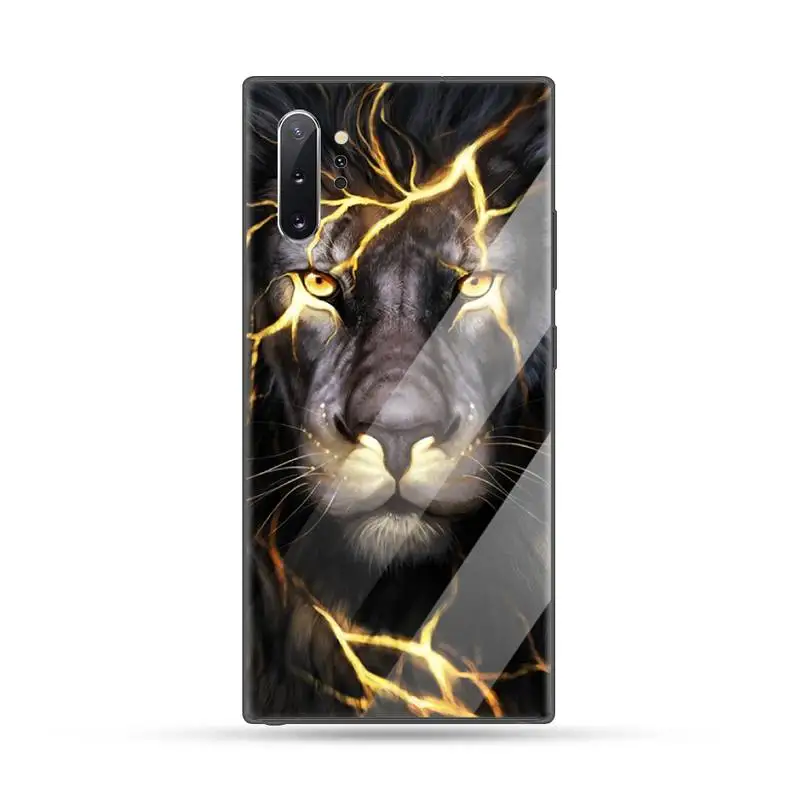 

lion animal King of the Prairie Phone Case Tempered glass For Samsung S6 S7 edge S8 S9 S10 e plus note8 9 10 pro