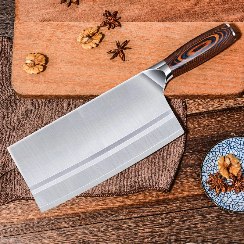 

8 inch Stainless Steel Meat Cleaver Chinese Knife Butcher Knife Chopper Vegetable Cutter Kitchen Chef Knife Tool