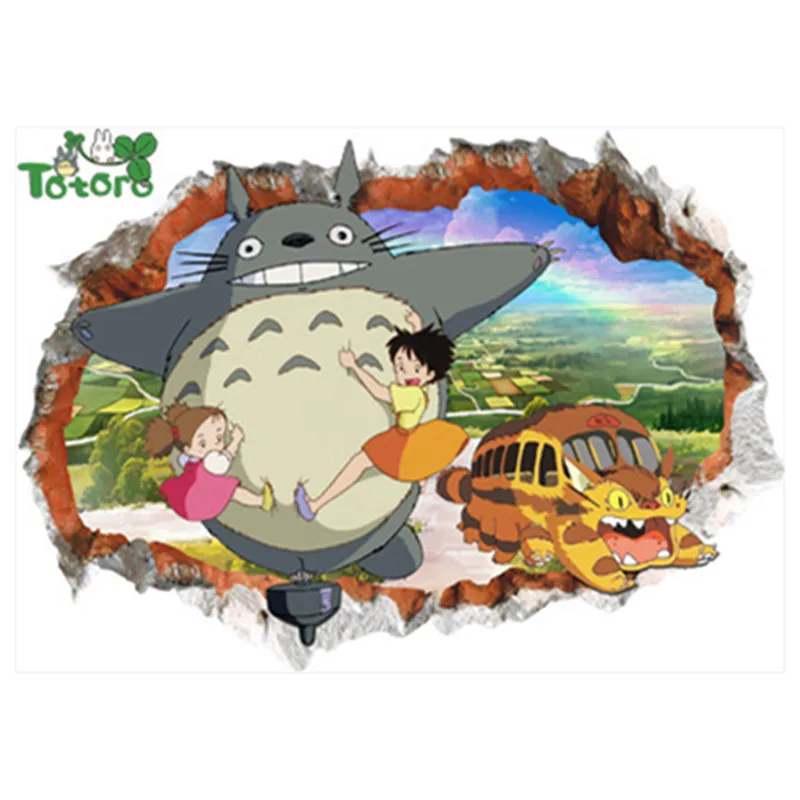 В виде любимого героя Аниме животных Тоторо 3d сломанной виниловые настенные