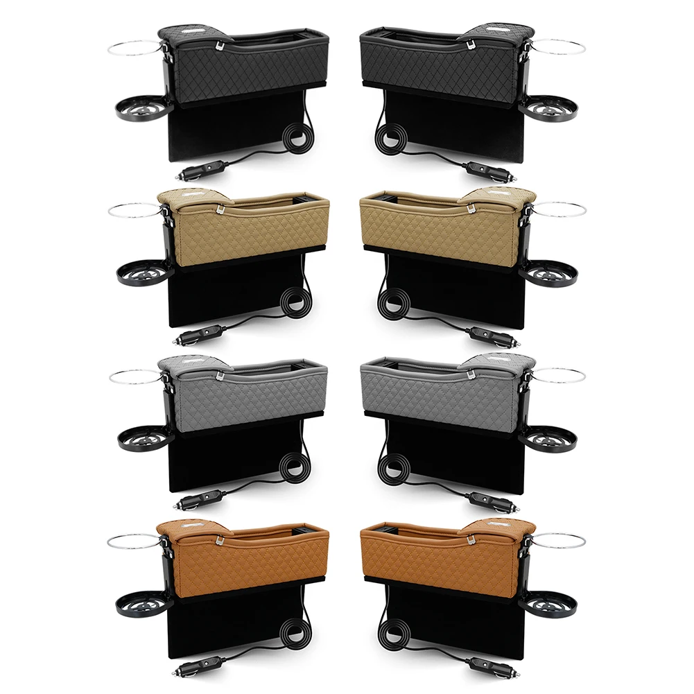 

Universal Vehicle Car Seat Crevice Storage Box Organizer Car Holder Seat Dual USB Phone Holder Charger Box