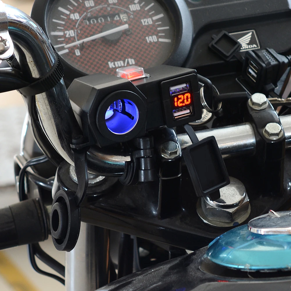 Двойной USB Зарядное устройство прикуриватель CS 588C1 гнездо мотоцикла