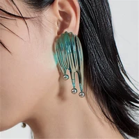 irregular green transparent earring european and american style hip hop punk personality retro earring women jewelry accessories