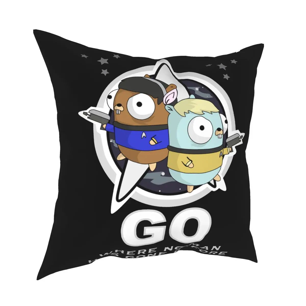 

Golang Go Where No Man Pillowcase Soft Polyester Cushion Cover Decorative Programmer Pillow Case Cover Home Zipper 45*45cm