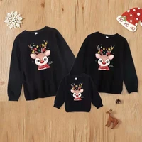 2022 christmas deer sweaters autumn family matching outfits father mother children cotton sweatshirt mommy and me xmas clothes