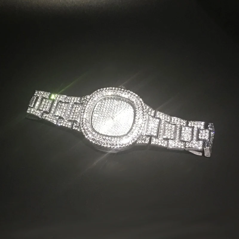 Льдом часы для женщин полный ювелирные изделия с бриллиантами роскошные женские