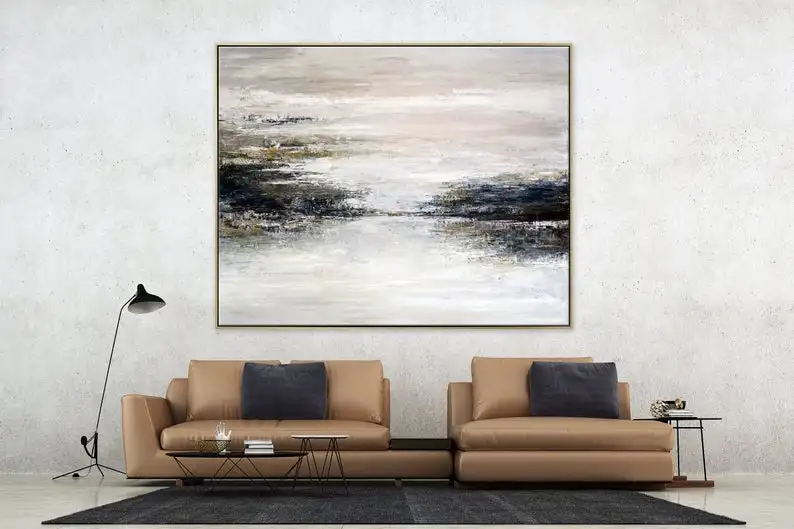 

Abstract Painting Original Large Acrylic Canvas Wall Art Contemporary Seascape Expressionism Modern Painting Wall Art on Canvas