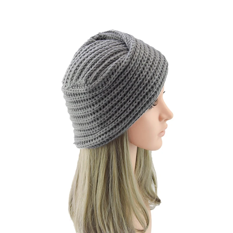 

Winter Muslim Turban Knitted Hat for Women Bohemian Style Ladies Turban Indian Hat Hot Sale Twist Headwrap Warm Head Wrap