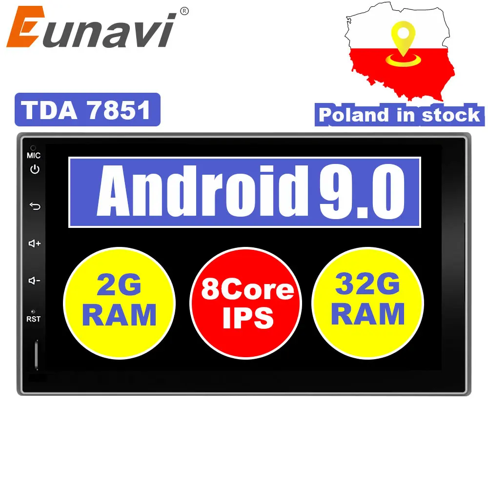 Eunavi 7 ''2din автомобильный магнитола 2 Din Android 9 мультимедийный плеер Автомобильный gps Navi для Nissan automotivo стерео без DVD