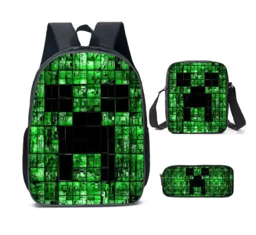 Школьные ранцы для девочек и мальчиков MINECRAFT 3 шт./компл. школьные подростков