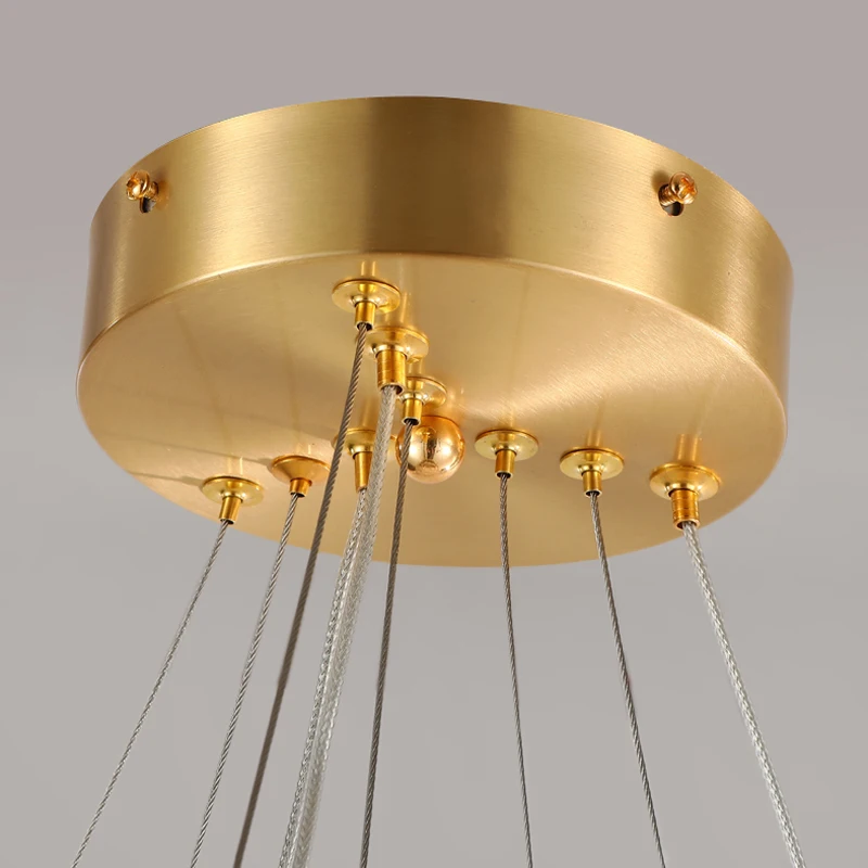 Современная Золотая круглая люстра с дистанционным управлением светодиодный