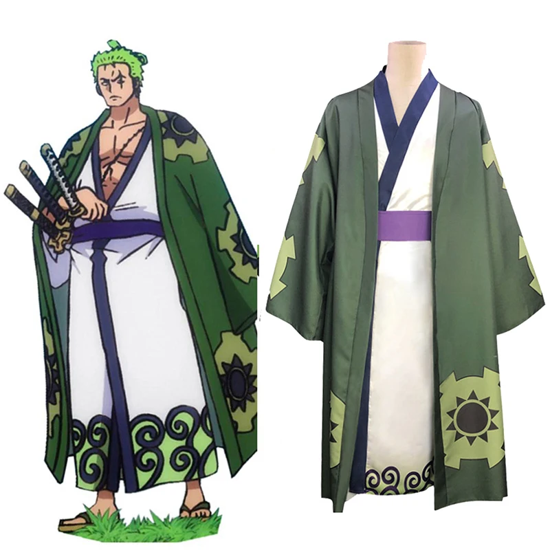 

Цельный костюм-кимоно для косплея вано-страной роророноа Зоро, костюм на Хэллоуин для женщин и мужчин