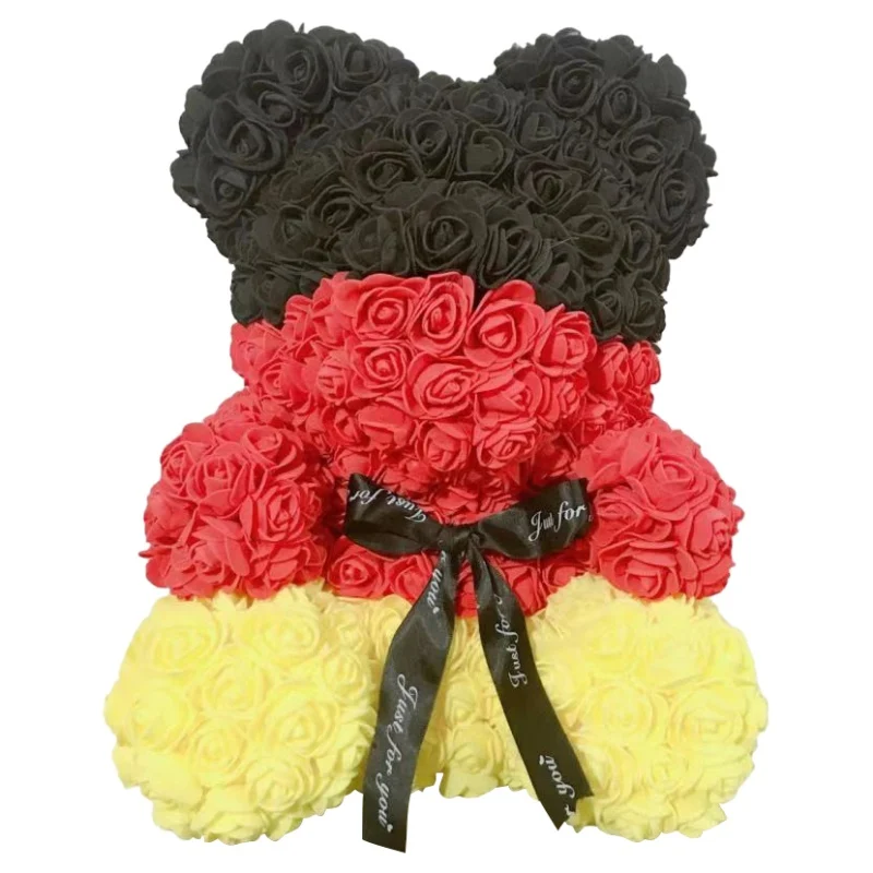 Мишка Тедди 38 см роза искусственный цветок подарок на день Святого Валентина