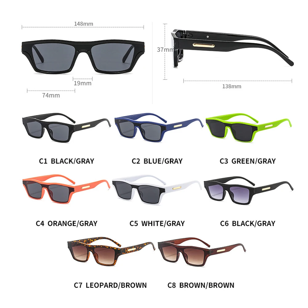 

LongKeeper Retro Square Sunglasses Women Men Flat Top Leopard Sun Glasses One Piece Lens Lentes De Sol Mujer 2021