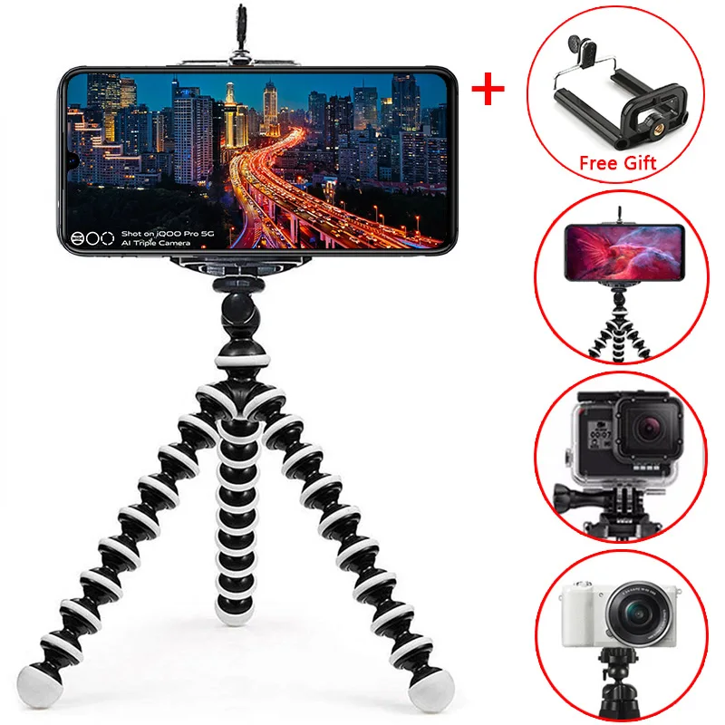 octopus tripod stand flexible gorillapod for mobile phone camera table desk mini tripod phone for iphone huawei samsung xiaomi free global shipping