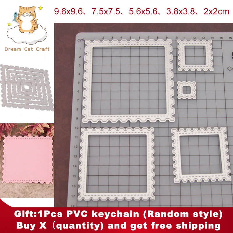 

Christmas Metal Cutting Dies 5Pc Square Stamp Lace Frame Cut Die Mold Card Paper Craft Knife Mould Blade Punch Stencils Die Cuts