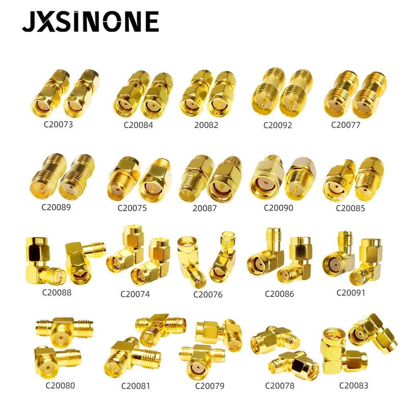 JXSINONE C20073-92 1PC SMA к Male Female позолоченный RP RP-SMA коннектор RF адаптер прямого изогнутого